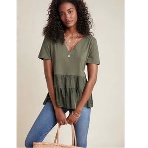Maeve by Anthropologie ruffle shirt